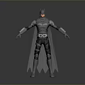 Man Dressed As Batman In Gray And Black Costume With Cape And Utility Belt