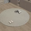 Round Carpet Fabric Carpet Plain Arc Carpet 3d model