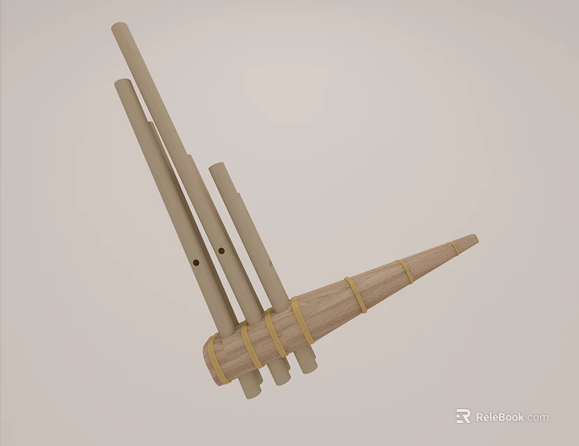 Wooden Framework Structure For Musical Instruments And Art Supplies With Long Sticks 3d model 