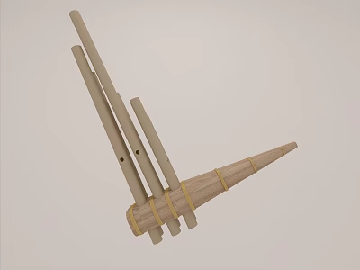 Wooden Framework Structure For Musical Instruments And Art Supplies With Long Sticks 3d model