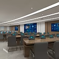 Modern Monitoring Room Dispatching Conference Room 3d model
