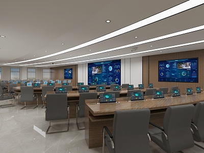 Modern Monitoring Room Dispatching Conference Room 3d model