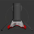 Stainless Steel Mechanical Tool With Red Ring Triangular Blades And Base