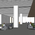 Public Rest Area Rest Hall Company Lobby Negotiation Rest Area Hotel Leisure Area Figure Sitting Posture 3d model
