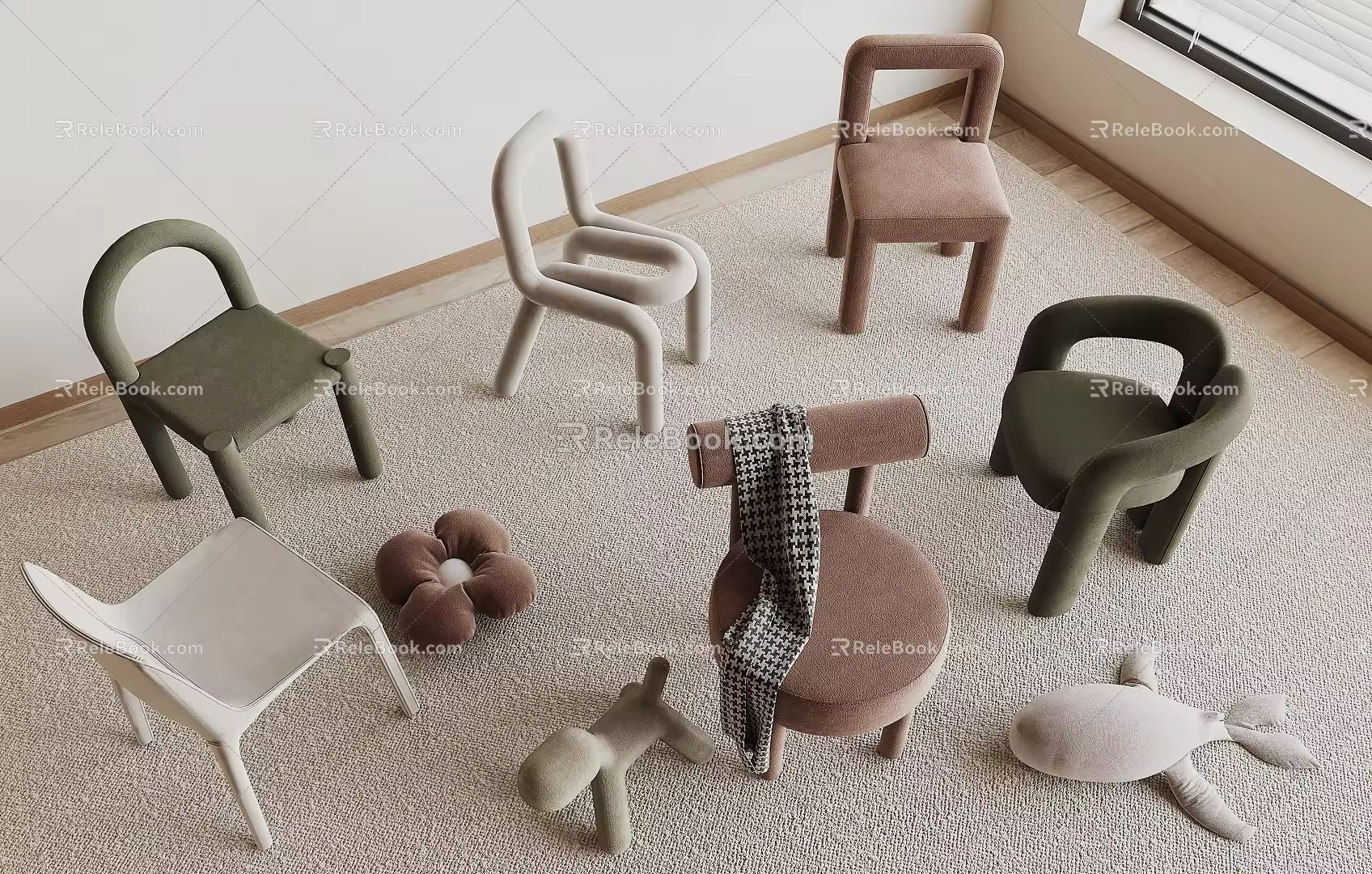 Modern Children's Tables and Chairs 3d model