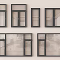 Modern window combination balcony window casement window 3d model