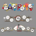 Capricorn School With Colorful Cartoon Teaching Tools And Educational Activity Props 3d model