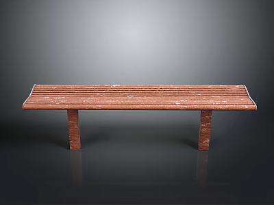 Outdoor Wooden Bench with Natural Wood Grain for Garden Patio Seating 3d model