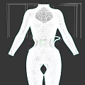 Sleek Black Tight Bodysuit Featuring Smooth Material And Unique Chest Waist Design