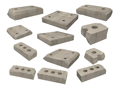 Public Facilities Construction Precast Concrete Blocks With Various Shapes And Holes 3d model