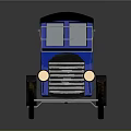 Vintage Blue Open Top Car With Black Roof Classic Design And Retro Style