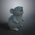 Game and Movie Character Cute Gray Mouse with Wings in Standing Pose 3D Animated Design