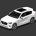Stylish White SUV Car Side View On Dark Background With Modern Design 3d model
