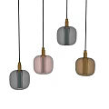 Modern Glass Pendant Lights With Brass Accents And Illuminated Square Shades