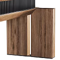 Modern Minimalist Wooden Desk With Solid Wood Tabletop And Black Metal Legs