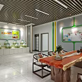 Comprehensive Service Hall Interior With Modern Service Counter And Glass Partitions