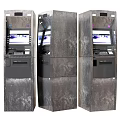 Public Facility Self Service Kiosks With Gray Exterior And Digital Screens Interface