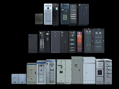 Industrial Electrical Control Cabinets With Various Sizes Modern Design And Functional Configurations 3d model