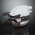 White Spherical Mechanical Creature With Black Components And 166 Marking