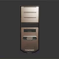 Sleek Modern Purple Desktop Computer Tower With Gold Front Panel And Multiple Drive Bays Design 3d model