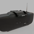 Vintage Black Portable Boombox Featuring Antenna Knobs Speakers And 3d model