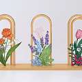 Photo Spot With Decorative Arched Structures And Colorful Flower Arrangements 3d model