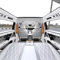 White Modern Electric Car With Panoramic Sunroof Spacious Interior And Front LED Design