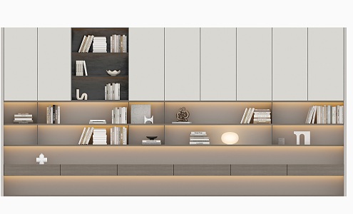 Modern bookcase 3d model