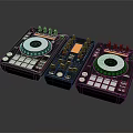 Professional Black DJ Mixer Controllers With Digital Displays Control Knobs And Buttons