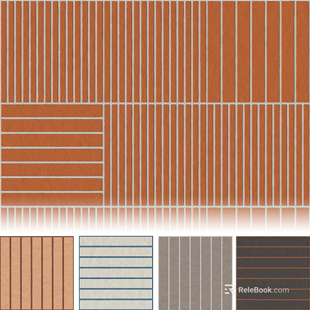 Stylish Wall Paneling With Vertical Horizontal Striped Patterns And Multiple Color Choices 3d model