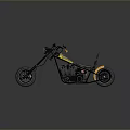 Vintage Custom Motorcycle With Colorful Painted Tank Black Leather Seat And Chrome Wheels