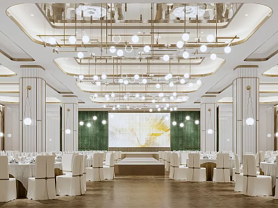Light Luxury Ballroom 3d model