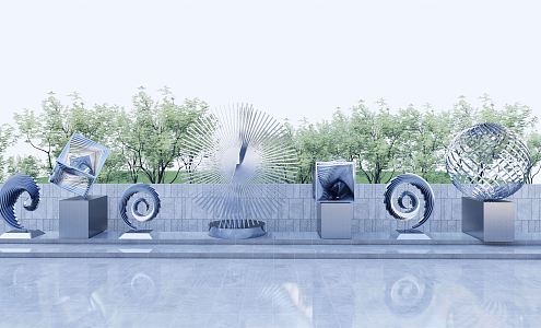 Modern Urban Sculpture Landscape Sculpture 3d model