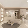 Modern Light Colored Clothing Store Interior With Hanging Racks Displayed Clothes And Plants