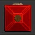 Woman Holding Red Bottle With Wooden Cork On Black Background Surface