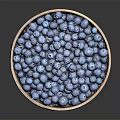 Juicy Fresh Blueberries Filled in Natural Wooden Bowl on Dark Background