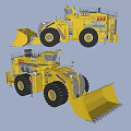 Yellow Heavy Duty Construction Vehicles with Large Buckets and Reinforced Tires for Mining Operations