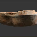 Ancient Terracotta Oil Lamp With Rough Surface Texture And Two Holes 3d model