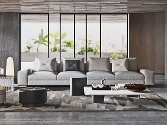 Sofa coffee table combination 3d model