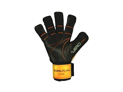 SDFALLFUN LEO Goalkeeper Gloves With Black Orange Design And Sports Equipment 3d model