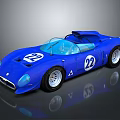 Blue Vintage Race Car With Number 22 Open Top And Streamlined Body
