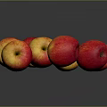 Fresh Red And Yellow Apples Stacked On Dark Background With Shiny Skin