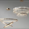 Elegant Modern Crystal Chandeliers With Circular Rings And Layered Design 3d model