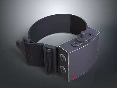 Black Ring Shaped Device With Adjustable Knob And Mounting Bracket Holes 3d model