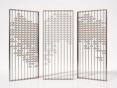 Modern Partition Screen Partition Wall Hollow Partition Metal Screen 3d model