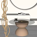 Minimalist Glass Top Coffee Table With Gold Base Black Cup White Books And Woven Decoration