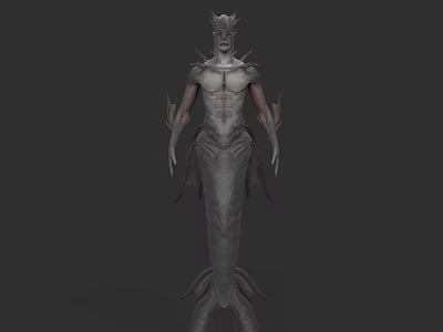 Dark Fantasy Game Character With Horned Head Intricate Armor And Scaled Body 3d model