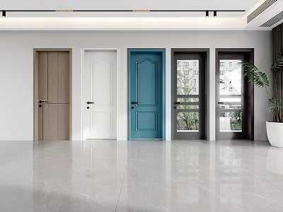 Modern Colored Hinged Doors In Various Styles For Interior Decoration Ideas 3d model
