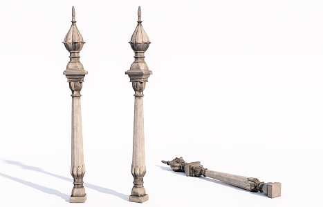 Modern Stone Pillar Decorative Stone Pillar 3d model