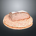 Fresh Sliced Bread With Flour Dusting On Woven Mat Background